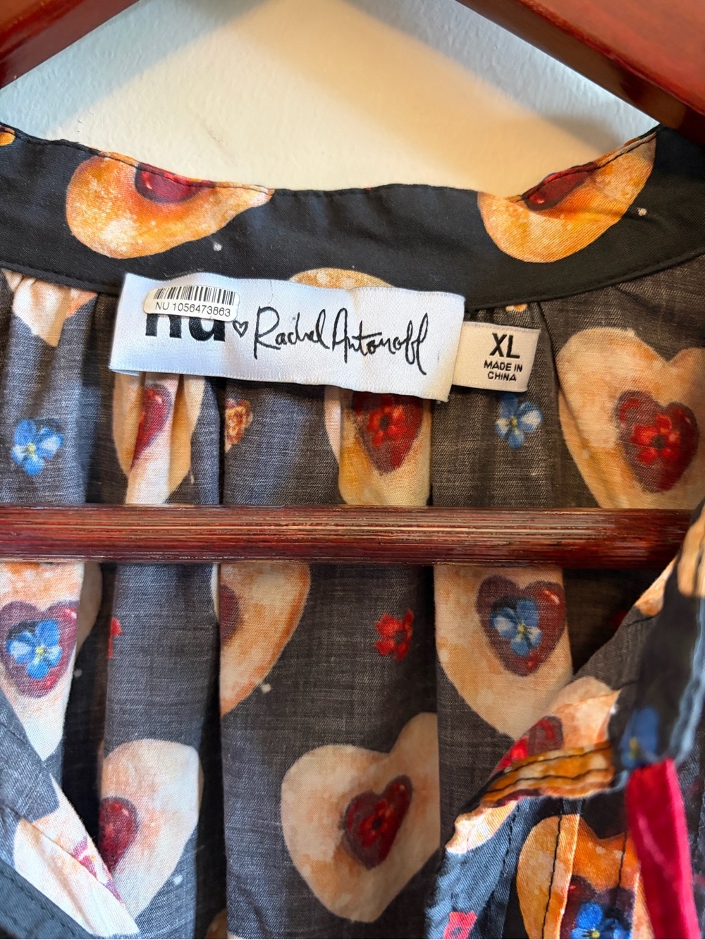 Rachel Antonoff and Nuuly Cookie Heart-Print Ruffle Dress - Picture 3 of 8